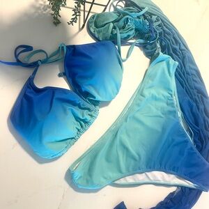 Calling all Posh Curvy Girls! Blue Gradient Bikini Set